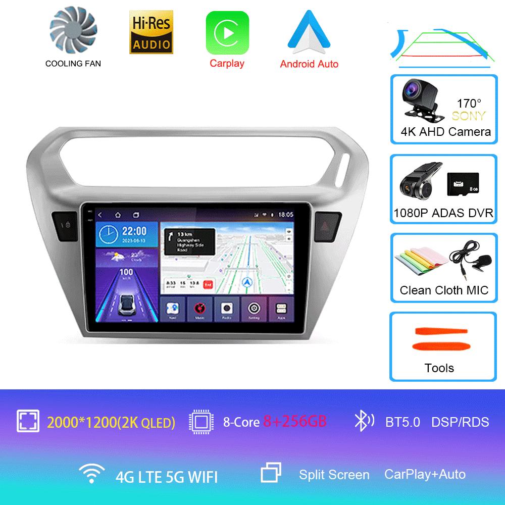 Car Radio Android 14 For Peugeot 301 Citroen Elysee 2013 2014 2015 2016 2017 2018 Multimedia Player Stereo Carplay 2din Audio BT