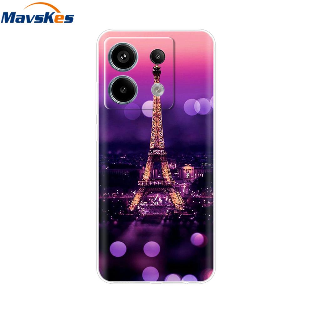 Handyhülle Für Xiaomi Redmi Note 13 Pro 5G Rückseite Niedlich Stoßfest Weich Klar Silikon TPU Für Redmi Note13 Note 13 Pro Funda
