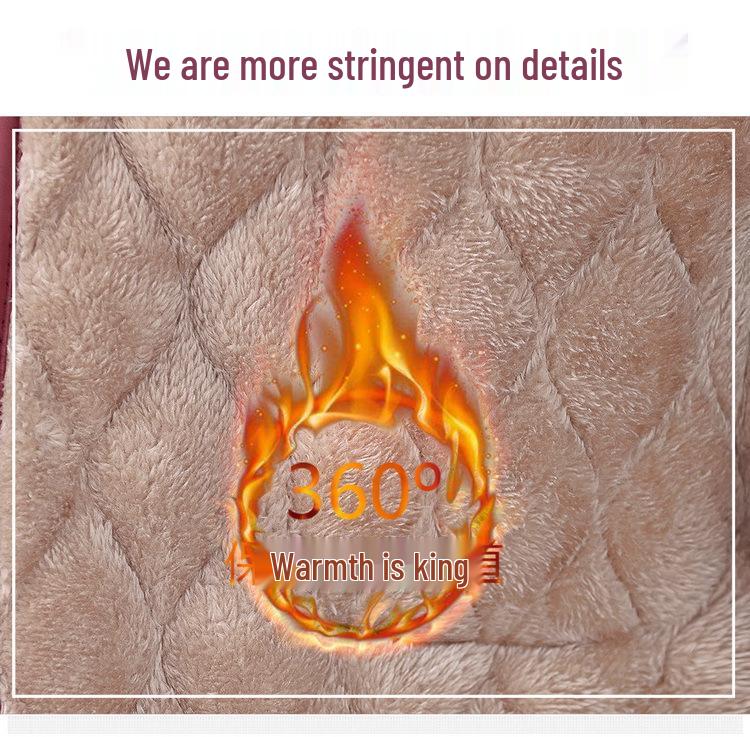 Chic Winter Fleece-lined Coat for Middle-aged & Elderly Women - Fashionable Leather-Feel, Loose Fit Top