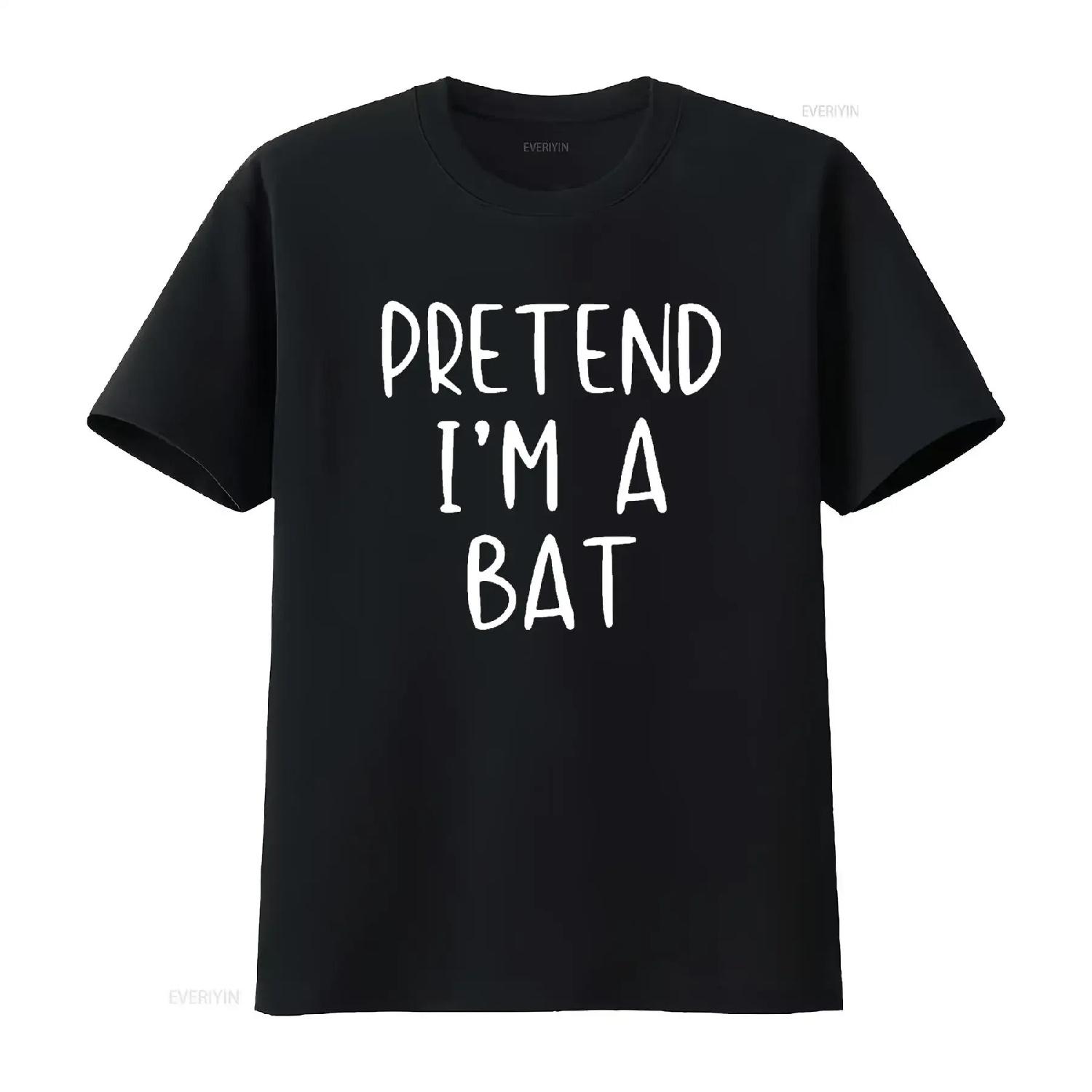 

Mens Pretend Bat Costume Halloween Lazy Easy T Shirt Black 3X Large vintage Washed Unisex streetwear Soft designer clothes XXXXXL різнокольоровий