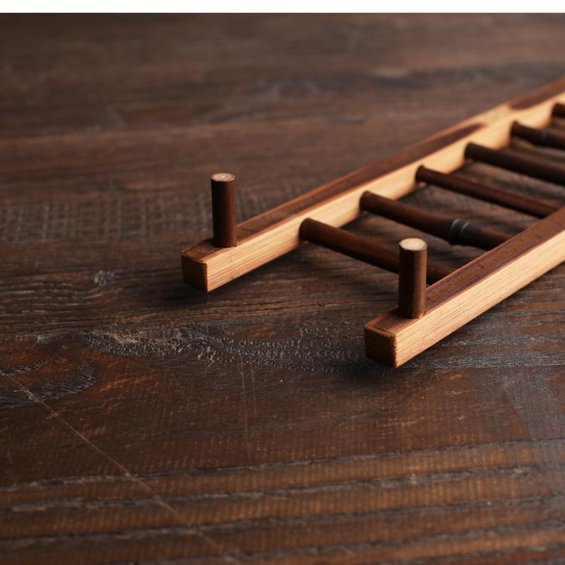 Bamboo Ladder Cup Holder Drainer Creative Bamboo Cup Holder Tea Accessories Bamboo Art Tea Cup Holder