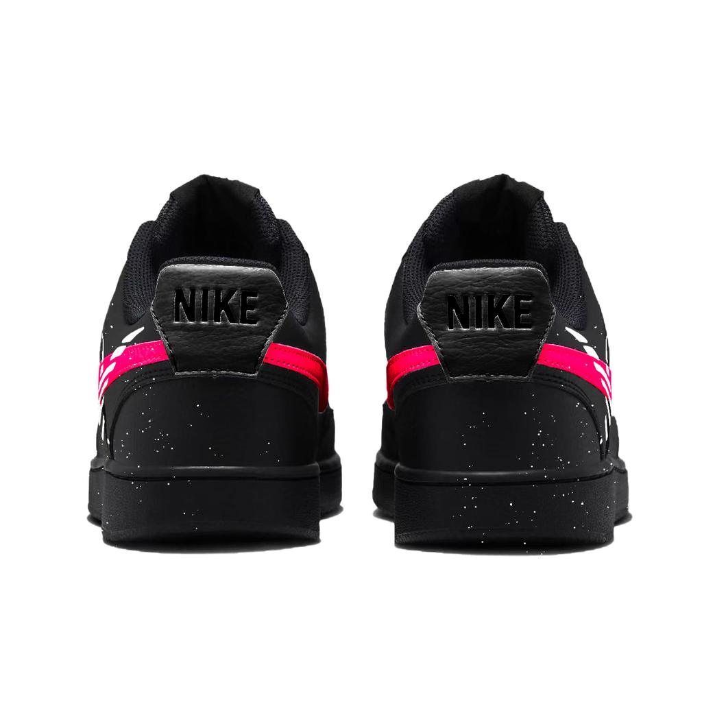 Nike Court Vision 1 Heartbeat Frequency Abrasion Resistant Slip Resistant Low Top Skateboard Shoes Men's Black Purple FZ0630-010(Team932-)