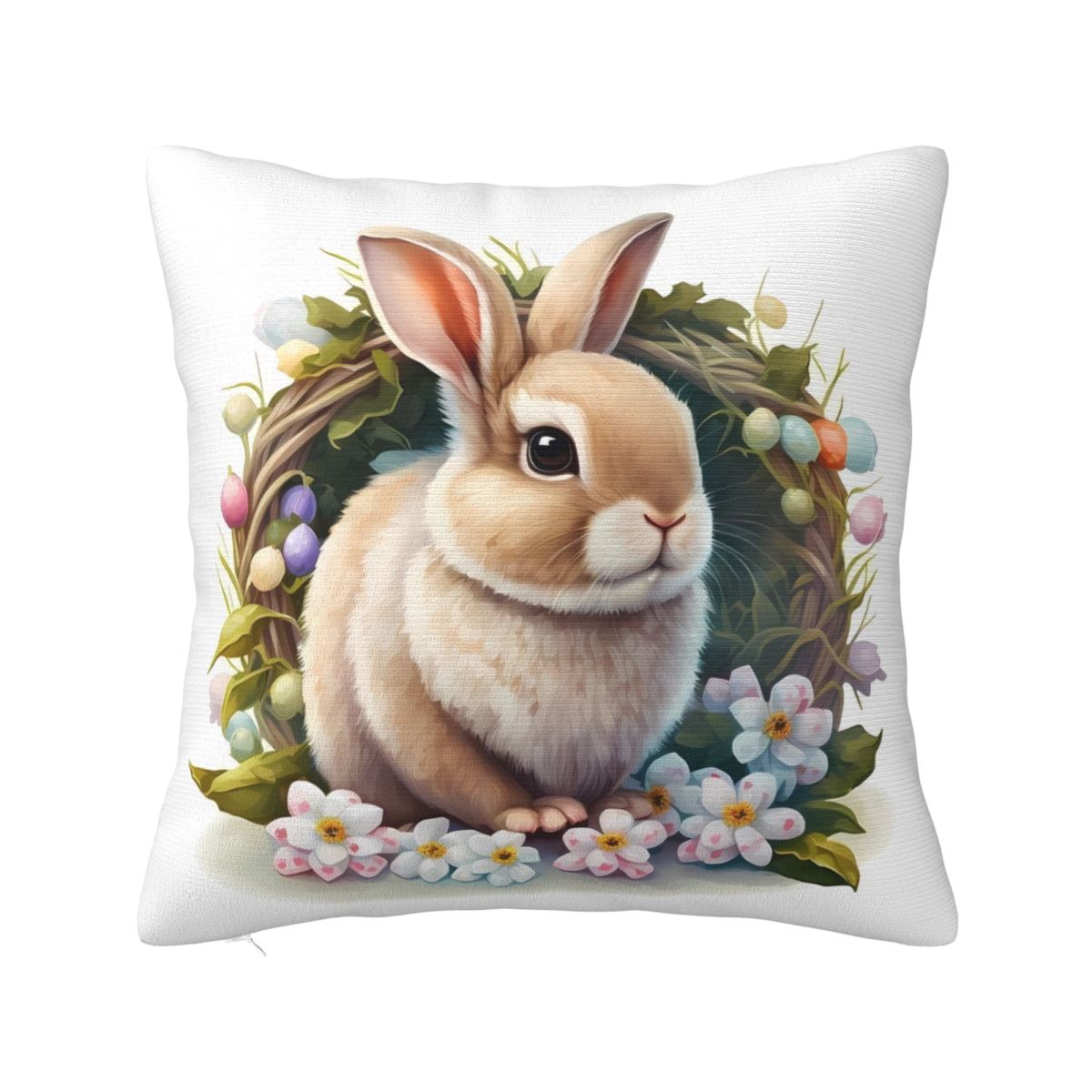 

Pillow Cover Cute Easter Rabbit Pattern Cushion Cover Holiday Funny Pillow Case For Office Car Home Decorative Pillowcases 12x12Inch