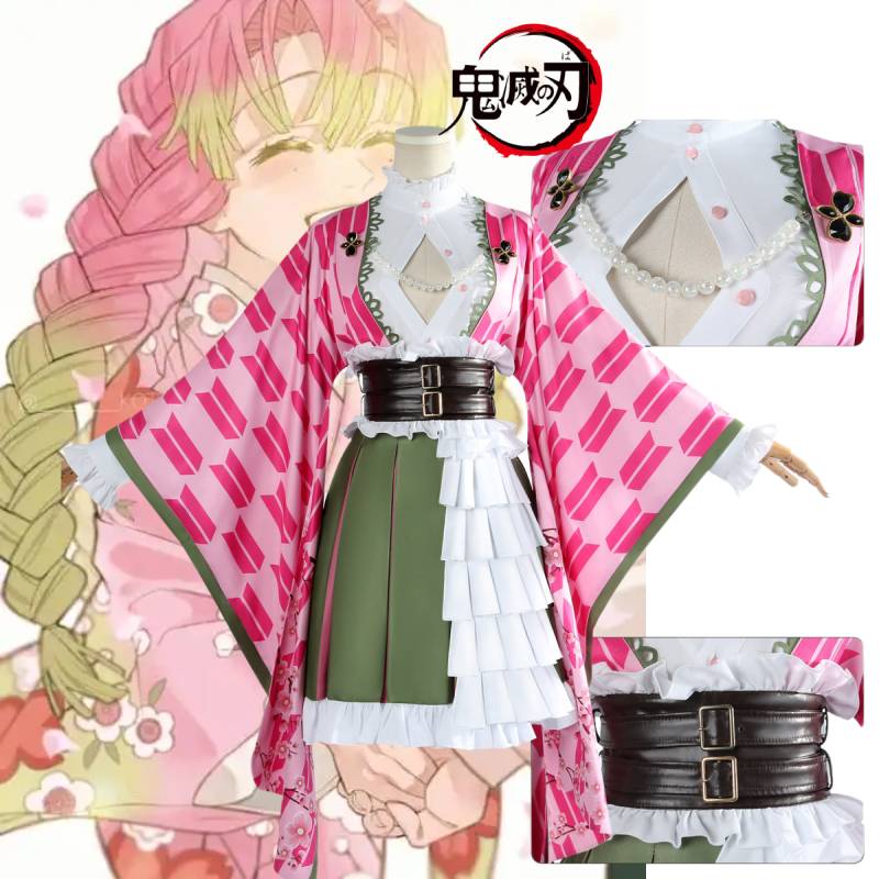 Demon Kanroji Slayer Mitsuri Clothing Cosplay Anime Party Costume Perform Suit
