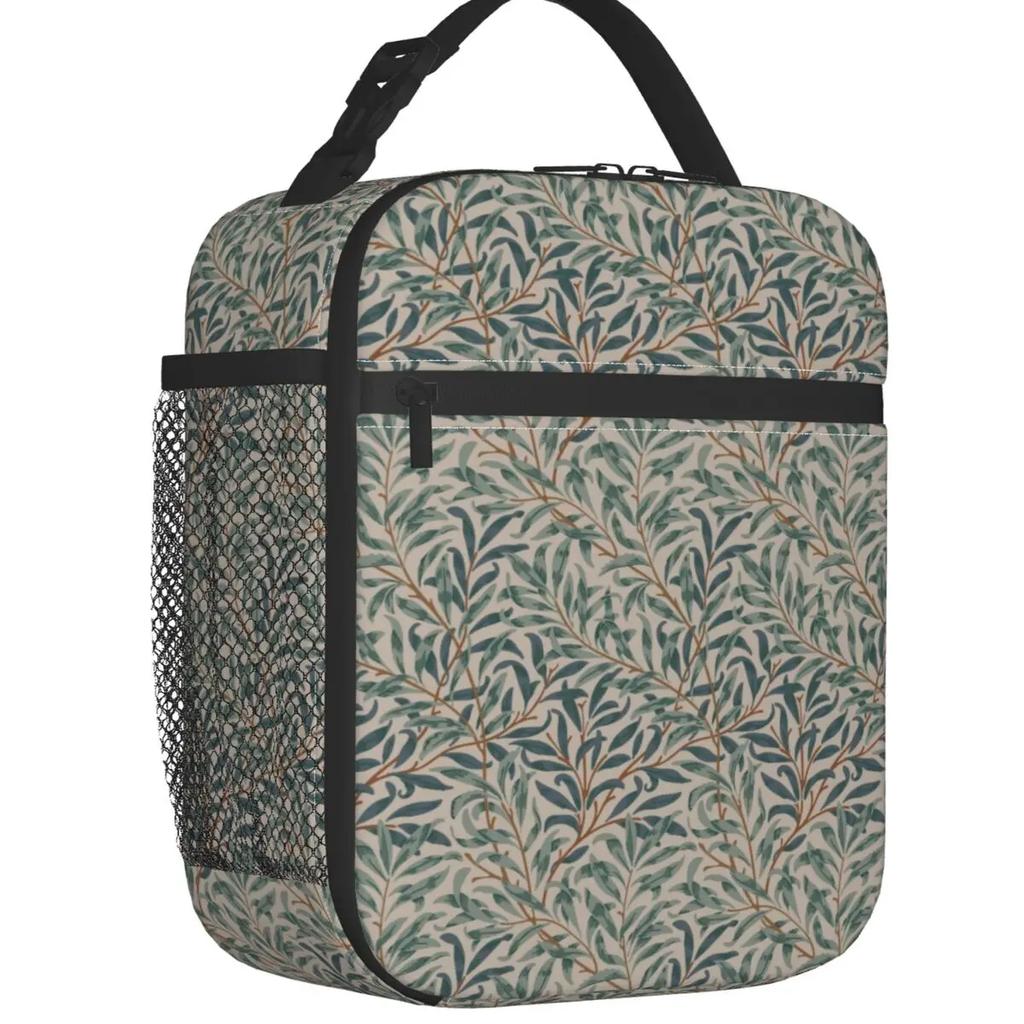 William Morris Vintage Thermal Insulated Lunch Bags Floral Textile Pattern Portable Lunch Container Camp Travel Storage Food Box