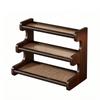 Three-Tier Tabletop Display Rack Compact Wooden Riser Wipe-Friendly
