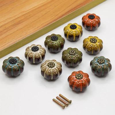 American Leopard Print Cabinet Handle: Antique Style Pumpkin Knob for Doors, Drawers, and Wardrobes