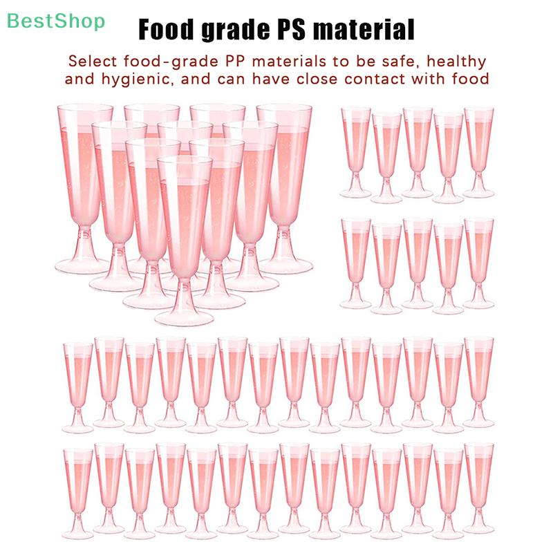 10Pcs Disposable Plastic Cocktail Cups,Party Champagne Glasses, Red Wine Glasses,Dessert Table Goblets,Pudding Cups