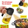 2in1 Oil Sprayer Plastic Bottle for Cooking Anti-leakage Olive Oil Storage Bottle for BBQ Air Fryer Steak Salad Kitchen Supplies