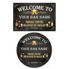 Vintage Metal Tin Sign Bar Pub Wall Decor Personalized Beer Glass Print Custom Name Date