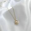 Tongu Single Pearl Pendant Diamond Pearl Necklace High-End Jewelry for Women and Girls, Alloy, Cubic Zirconia