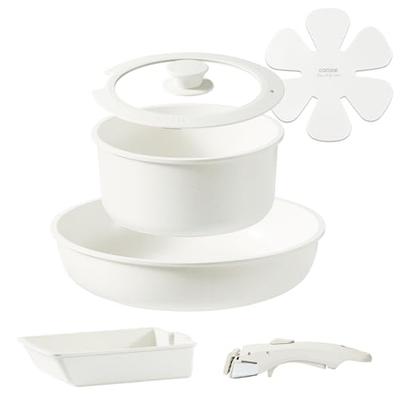 CAROTE 6-teiliges Bratpfannen-Set, für Gas und Induktion geeignet, PFOA/PFOS-frei, 5-lagige Konstruktion, Leicht, Abnehmbare Griffe, 26cm Bratpfanne, z.B.