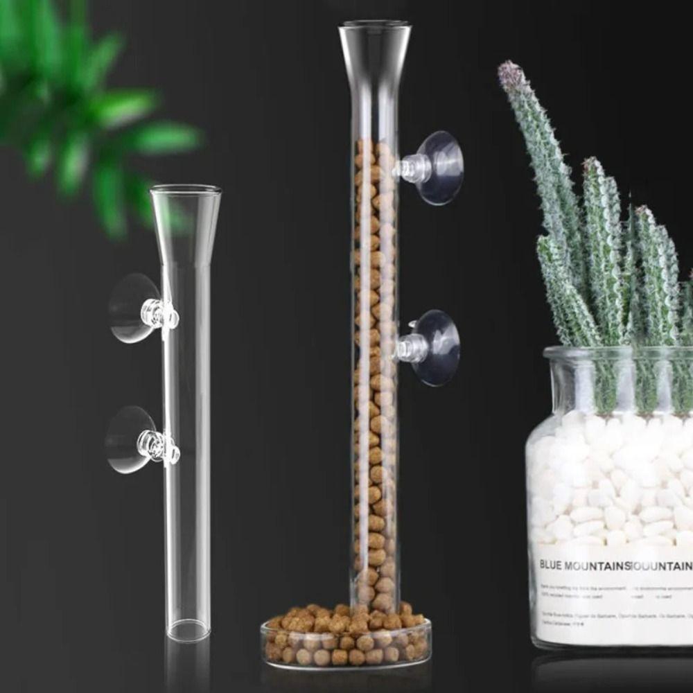 With Suction Cup Aquarium Fish Tank Feeder Set Transparent Shrimp Feeding Tube New Feeder Bowl