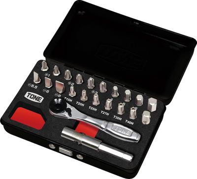 Tone Bit Ratchet Set Bit Insert 22 Pieces BRS20MBK, & 6.35mm (1/4") Black,