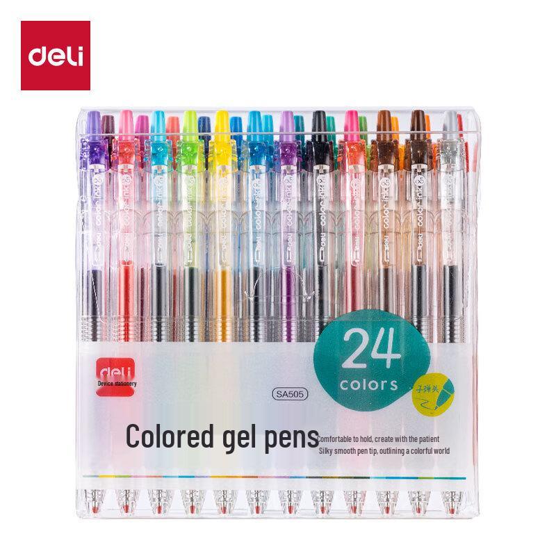 Deli SA505 24-Color Retractable Gel Pen Set