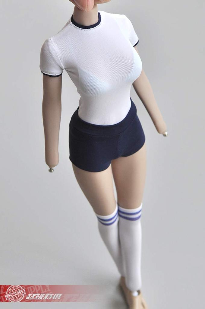 Scale Figure Latest Design High School Girl Gym Uniform and White and Blue Type and Head Not [TOYBARJAPAN] 1/6 Stockings, Tight-Waist (Body Included)