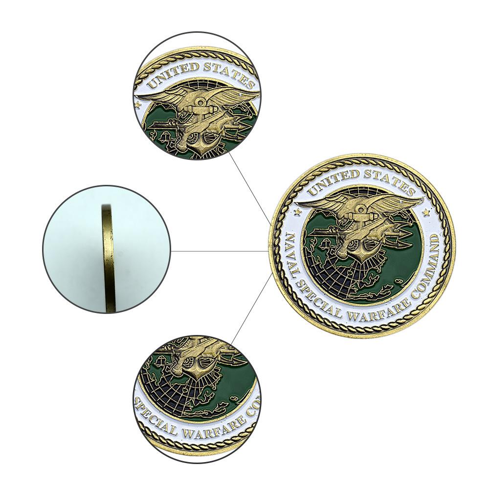 Navy Special Operations Command Challenge Coin, United States Navy, Air, and Land Badges, Army Commemorative Medal, American Bronze Medal