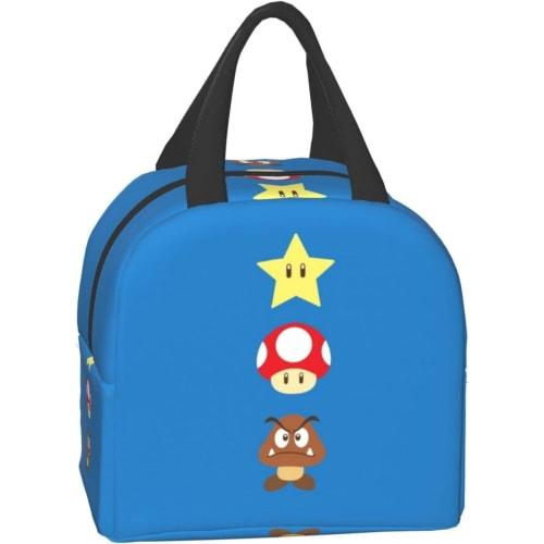 Asamike Lunch Bag, Insulated Lunch Bag, Cute Super Mario Design, Stylish Large Capacity Lunch Box, Insulated Lunch Bag with Pockets, Food Storage, Ins
