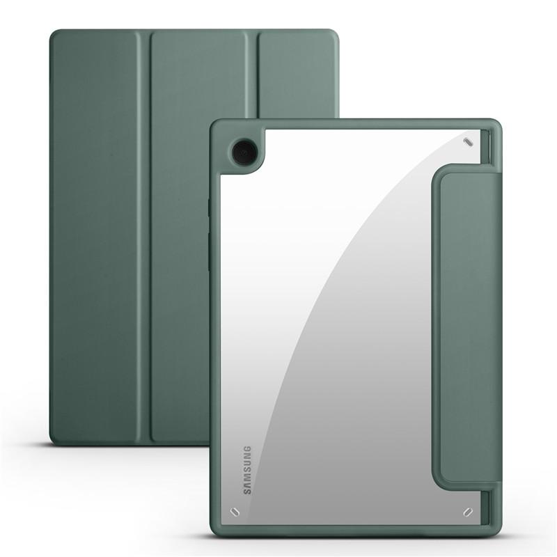 Flip Leather for Samsung Galaxy Tab A8 Cover 10 5 Inch Acrylic Transparent Back Stand Tablet Cover for Samsung Tab A8 Case with Pencil Holder
