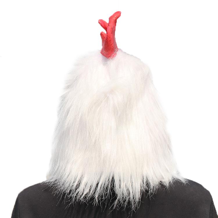 Animal Mask Halloween Furry White Rooster Mask Headgear Masquerade Stage Performance Prop