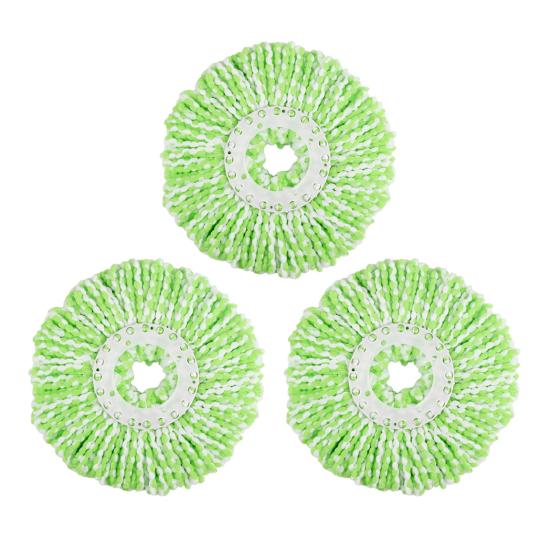 3Pcs Spin Mop Heads Replacement Super Soft Highly Absorbent Universal Easy To Replace Floor Cleaning Mop Head Refill Accessories
