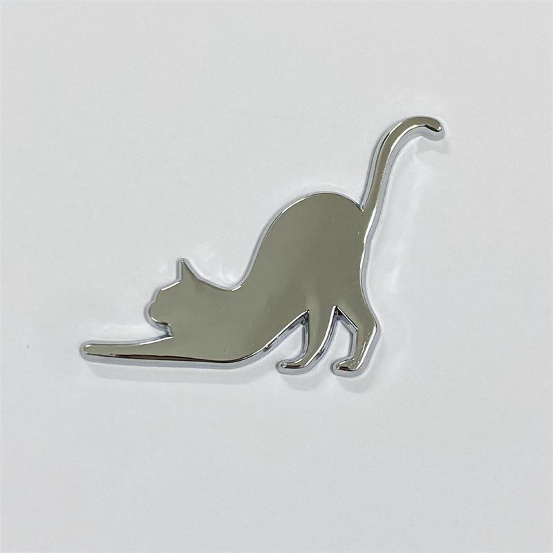 3D Metal Cat Car Emblem Personalized Creative Sticker Cute Auto Exterior Decor Covering Decal