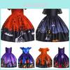 Halloween Witch Cosplay Cartoon Pumpkin Ghost Print Dress For Girls Perfect For Parties