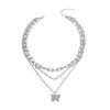 Diamond Butterfly Pendant Jewelry Thick Chain Multi-layer Necklace Exaggerated Personality Collarbone Chain