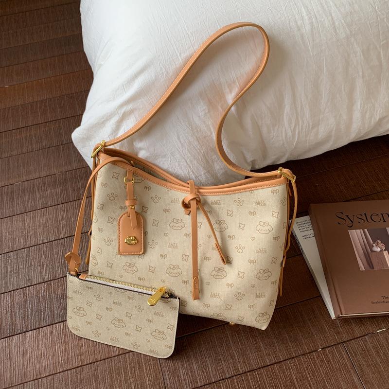 

New old flower contrasting color shopping bag tote bag mother and child shoulder women s bag foreign versatile large-capacity messenger bag 32*11*22 хаки