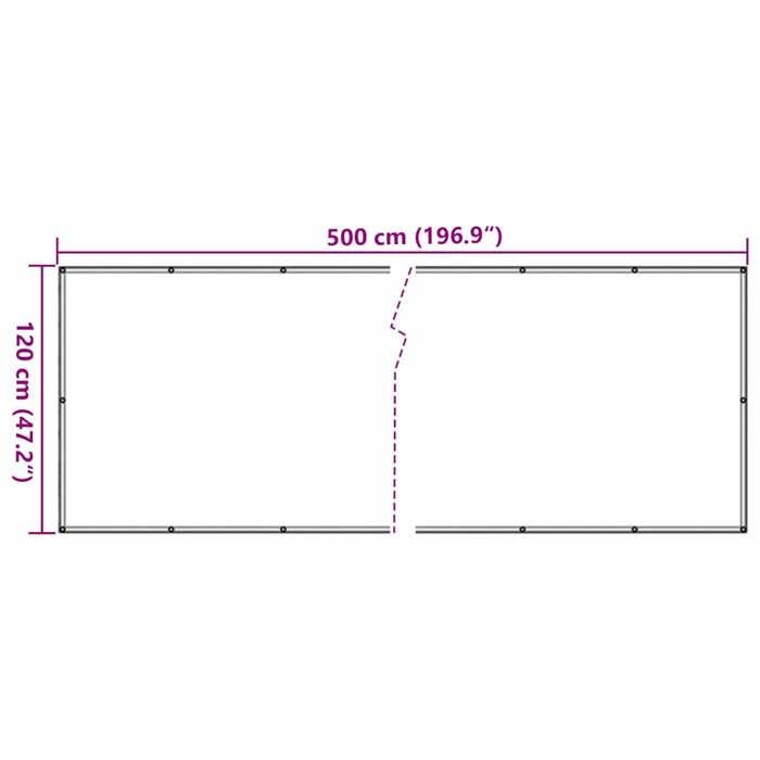 VidaXL Écran d'intimité de balcon aspect de plante vert 500x120 cm PVC, rouleau de clôture, bande de clôture, écran 4005518