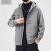 Veste à capuche patchwork pour homme, Automne/Hiver 2025: Manteau d'extérieur en coton tendance et polyvalent - Haut décontracté chaud et coupe-vent