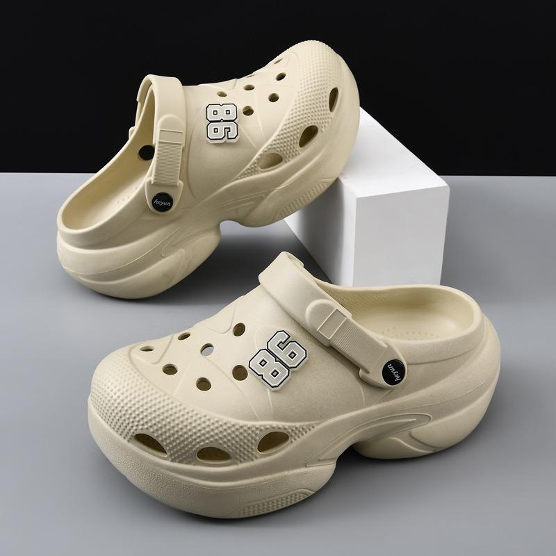Hole shoes men's new summer wear non-slip bag head thick-soled casual sports big head slippers
