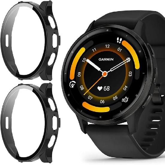 Compatible for Garmin Venu 3S Case, Lamshaw Hard PC Case with Screen Protector Compatible for Venu 3S 41mm / Venu 3 45mm Smartwatch (Venu 3 45mm, 2 Venu 3 45mm чёрный