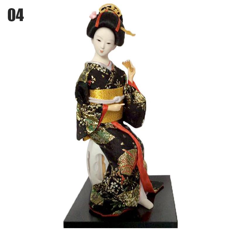 Japanese Geisha Doll Asian Handmade Crafts Kimono Doll Home Table Decor Miniature Figurines Sculpture Collection Gift Creative