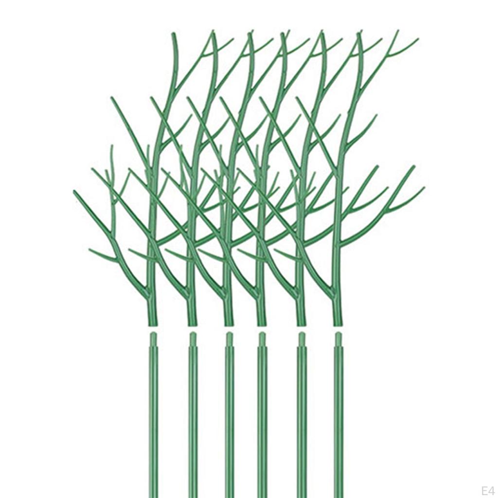 6 Piece Plant Support Stake Set, Versatile Indoor Support, Green Accessories with Orchid Clips