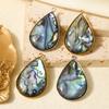 6pcs Real Natural Abalone Shell Geometric Charm Stainless Steel Charms For Jewelry Making Supplies Ocean Pendants DIY Materials