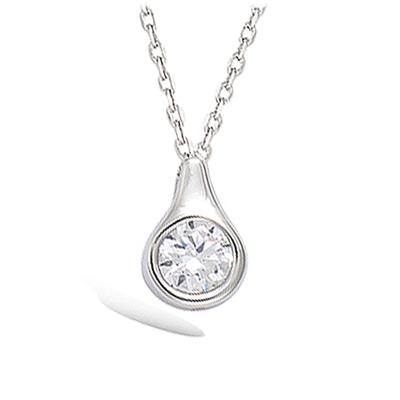 [L2021] - Silver Necklace 'Unique' Silver White (rhodium-plated) - 12x8 Mm