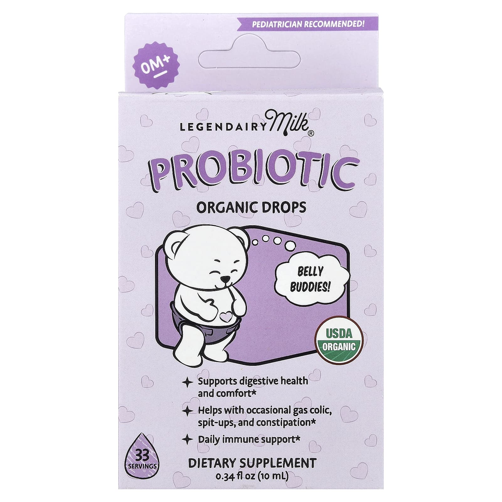 

Legendairy Milk, Probiotic Organic Drops, 0+ Months, 10ml (0.34 fl oz)