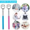 A single bear claw back scratcher, telescopic metal manual back scratcher with soft rubber handle, extendable claw design.