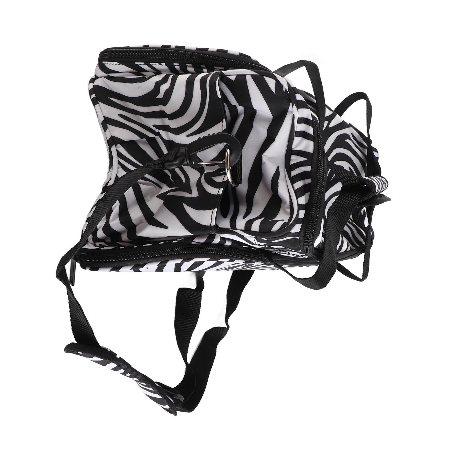 

Сумка с полосками зебры для парикмахерских инструментов, портативная сумка для ножниц и расчесок, кейс для укладки волос белый