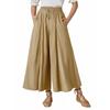 Women's Solid ColorDesign Pleated French Slit Dress Ladies Skirt