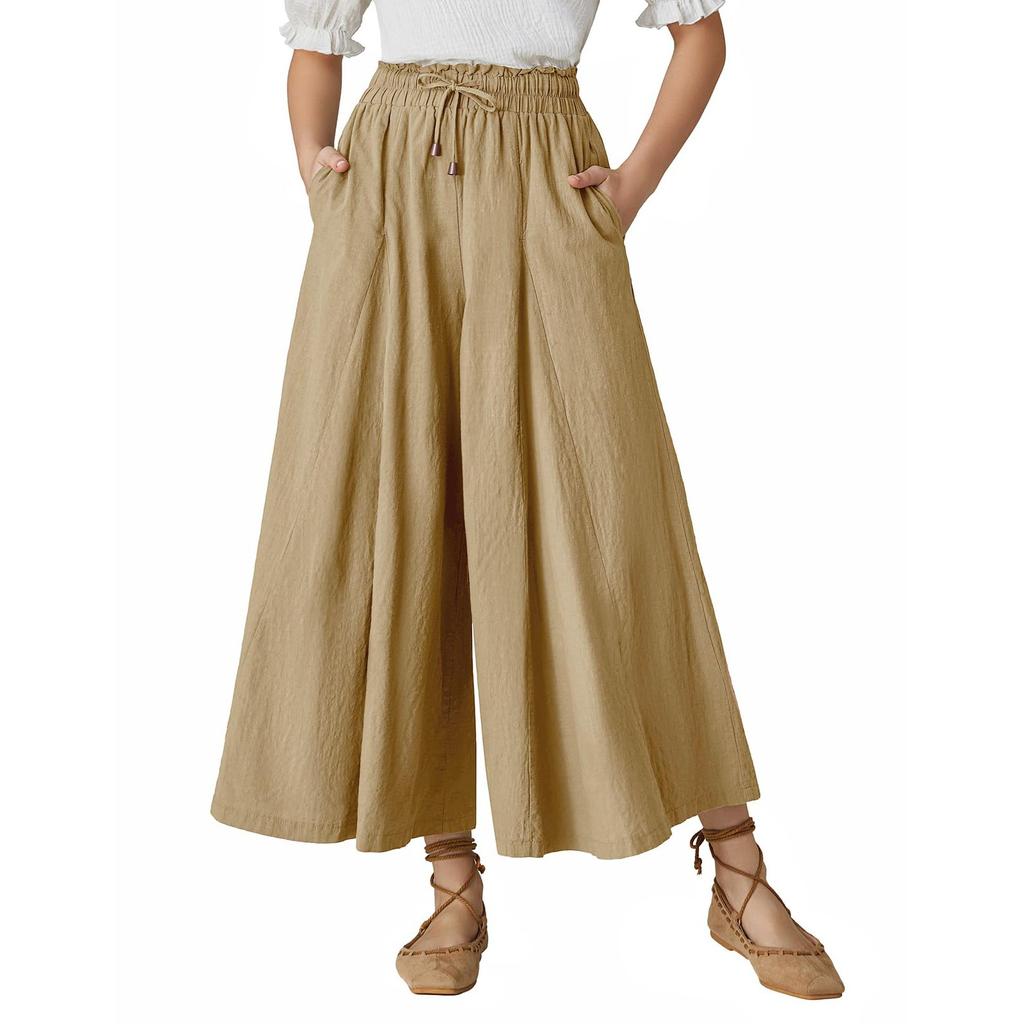 Women's Solid ColorDesign Pleated French Slit Dress Ladies Skirt