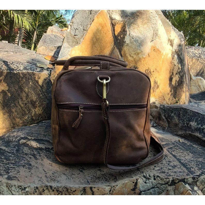 Leather Duffle Bag, Handmade Leather Weekender, Gym Bag, Vacation Duffel Bag, Travel Bag, Overnight Bag Leather Holdall for womens day gift
