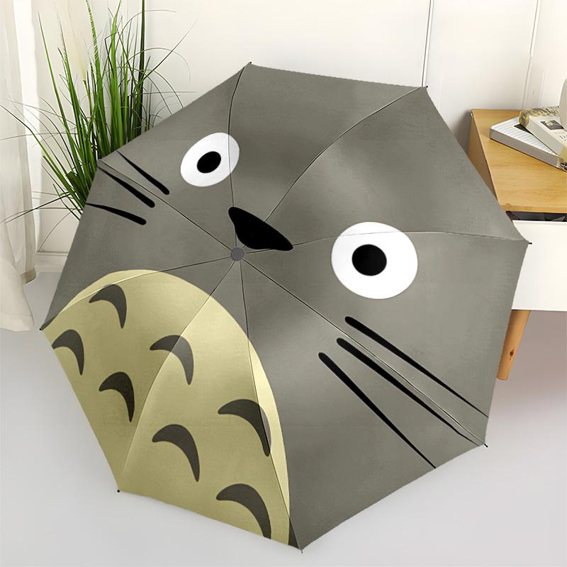 

1pc Totoro Automatic Folding Umbrella - 8-Rib Automatic Open/Close, Portable Collapsible Compact Umbrella yy251218008