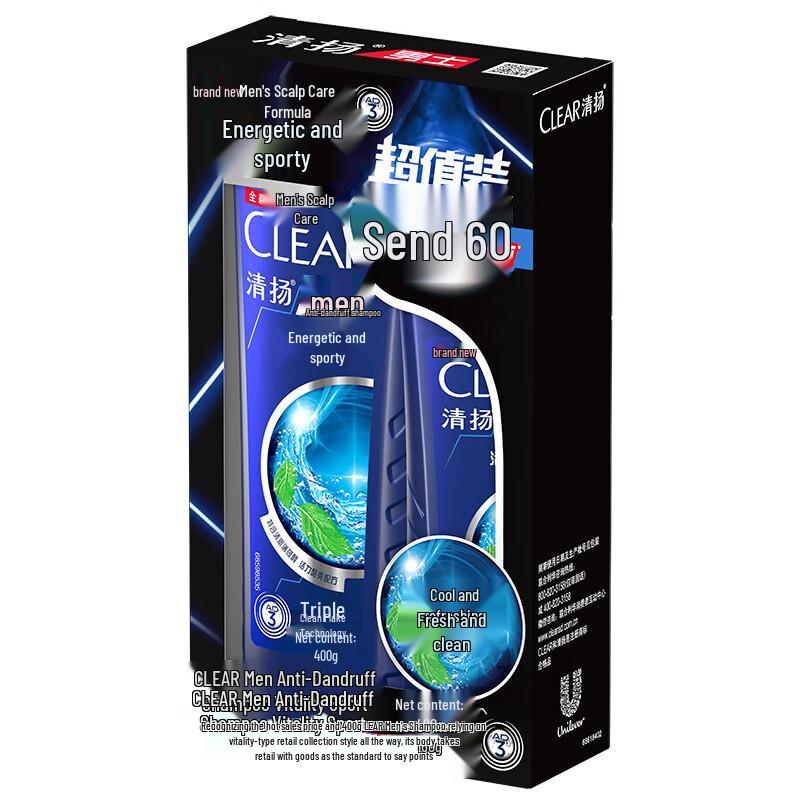 Clear Men Anti-Dandruff Shampoo Set, Active Sport Mint
