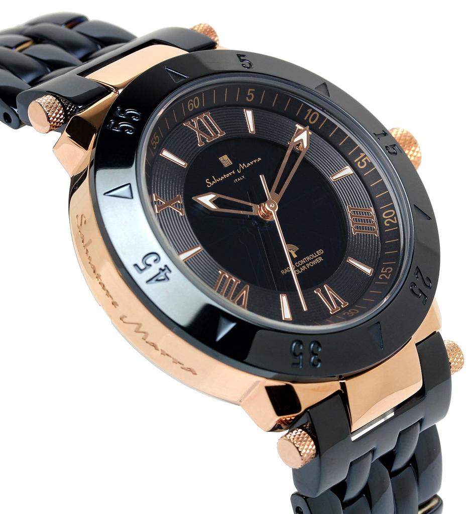 Salvatore Marra Royal Blue Stainless Steel Men's Solar-Powered Radio-Controlled Watch, SM18112SS-PGBL