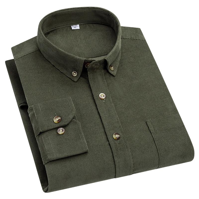 Winterhemd aus 100 % Baumwolle, Cord, für Herren, warm, langärmelig, normale Passform, pflegeleicht, bequem, für Herren, Büro, Outdoor, Kleidung, solide