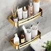 Wall-Mounted Nail-free Shampoo Golden Holder Storage Shelf Toilet Basket Holder Storage Rack Hanging Bathroom Shelves Organizer