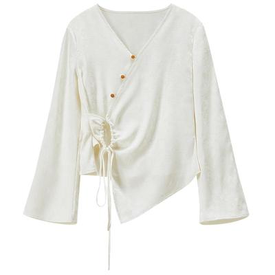 Elegant Chinese Style V-Neck Chiffon Blouse