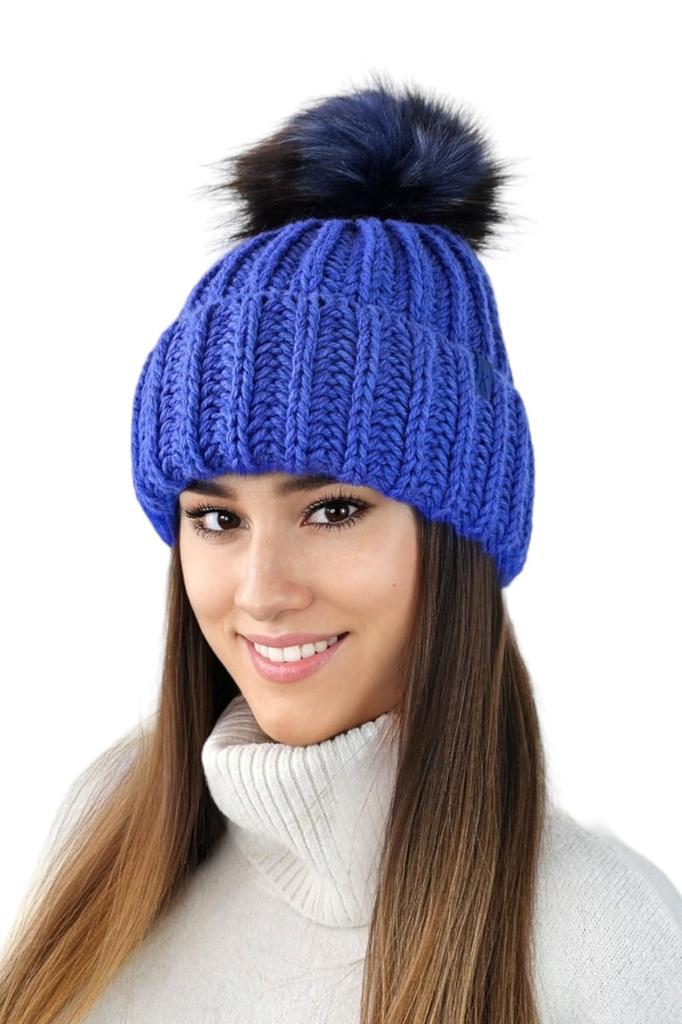 Nerea Winter Hat Thick Weave Color Blue